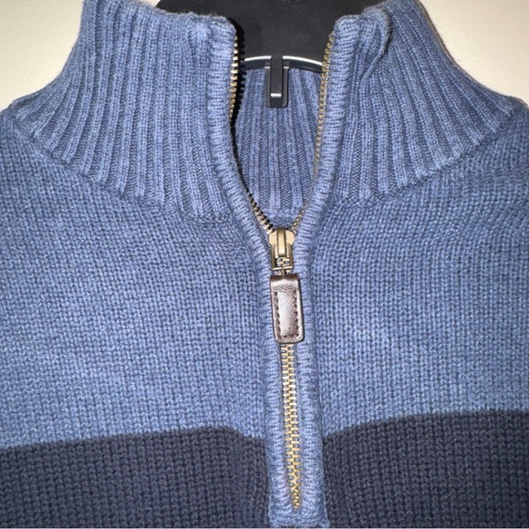 Men's Blue and Navy Striped Sweater - Picture 4 of 4